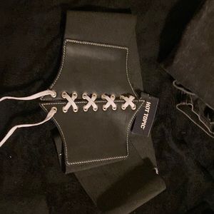 Black; White Lace Corset